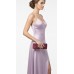 Evening Bag - Pleated Satin w/ Rhinestone Charm Accent - Purple - BG-92199PU